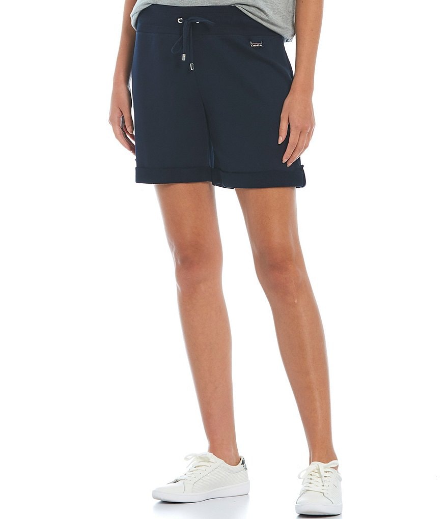 Marc New York Paperbag Waist Sueded Jersey Drawstring Shorts