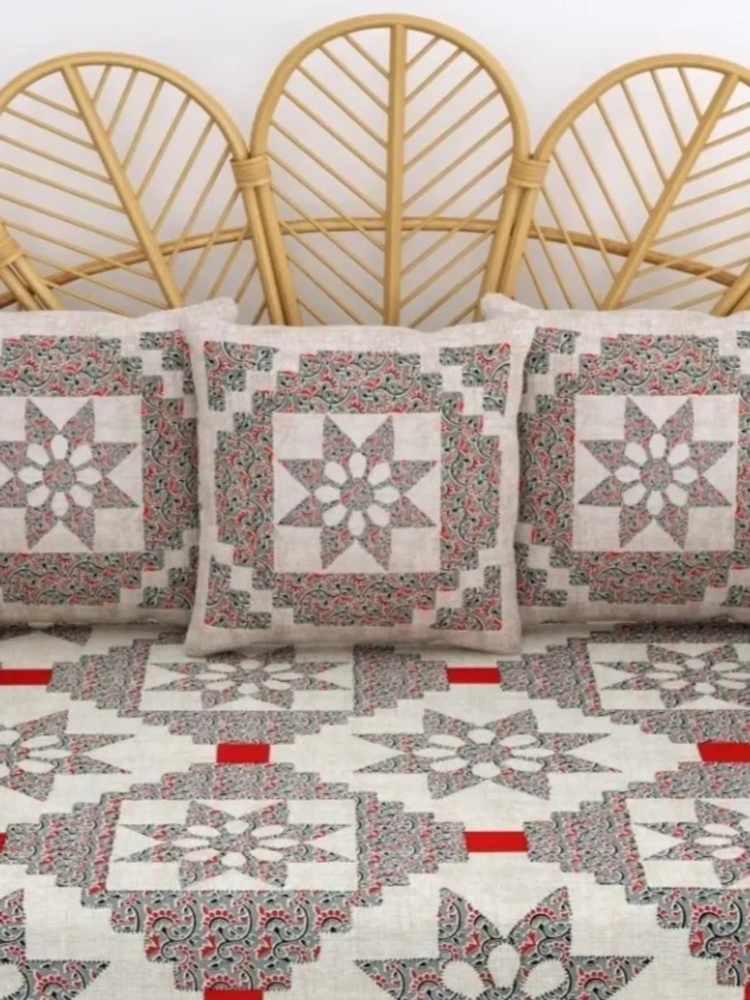 Maspar Blue Cotton 200 TC Reversible Duvet Cover Set