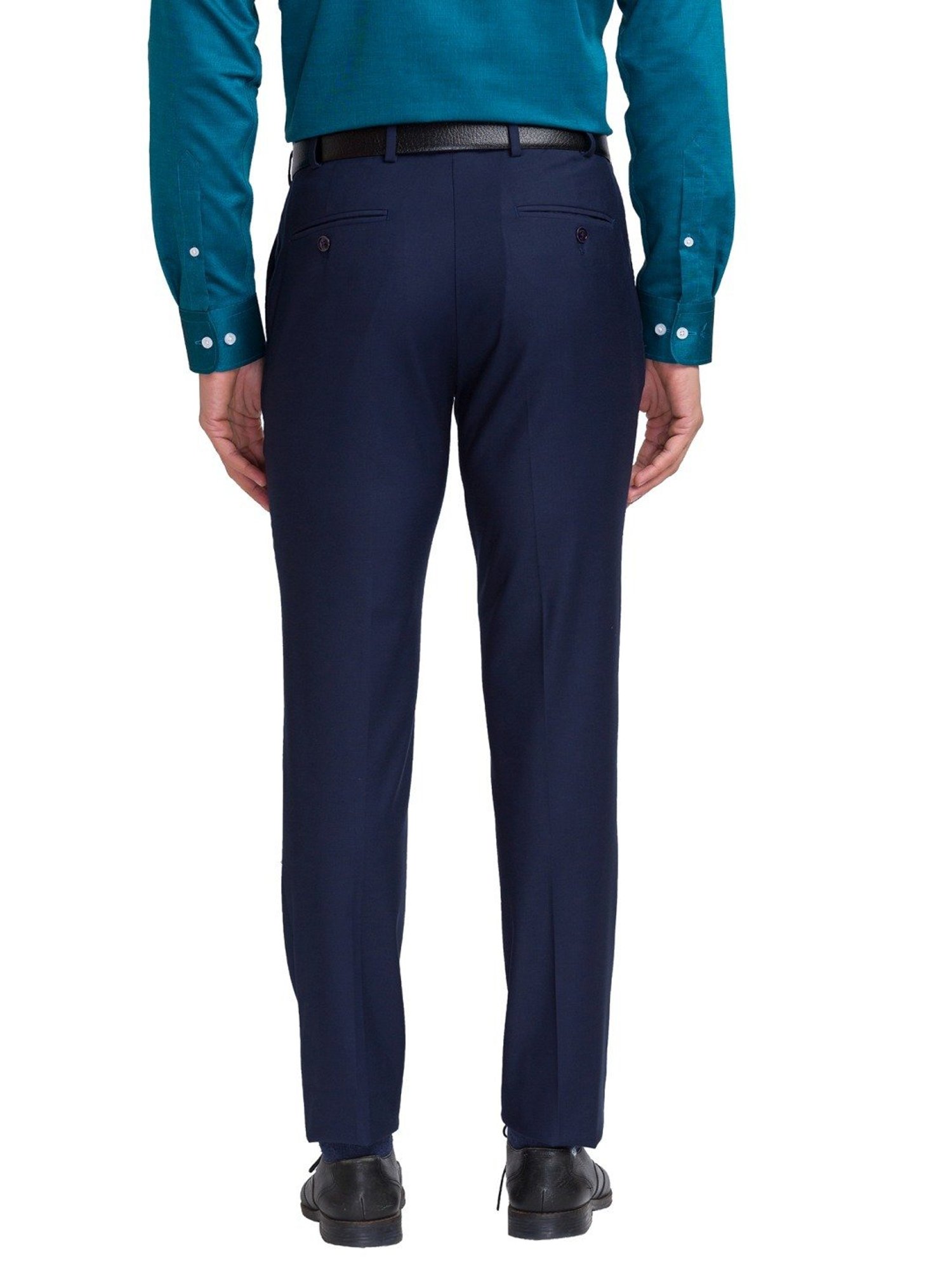Park Avenue Blue Classic Fit Trousers