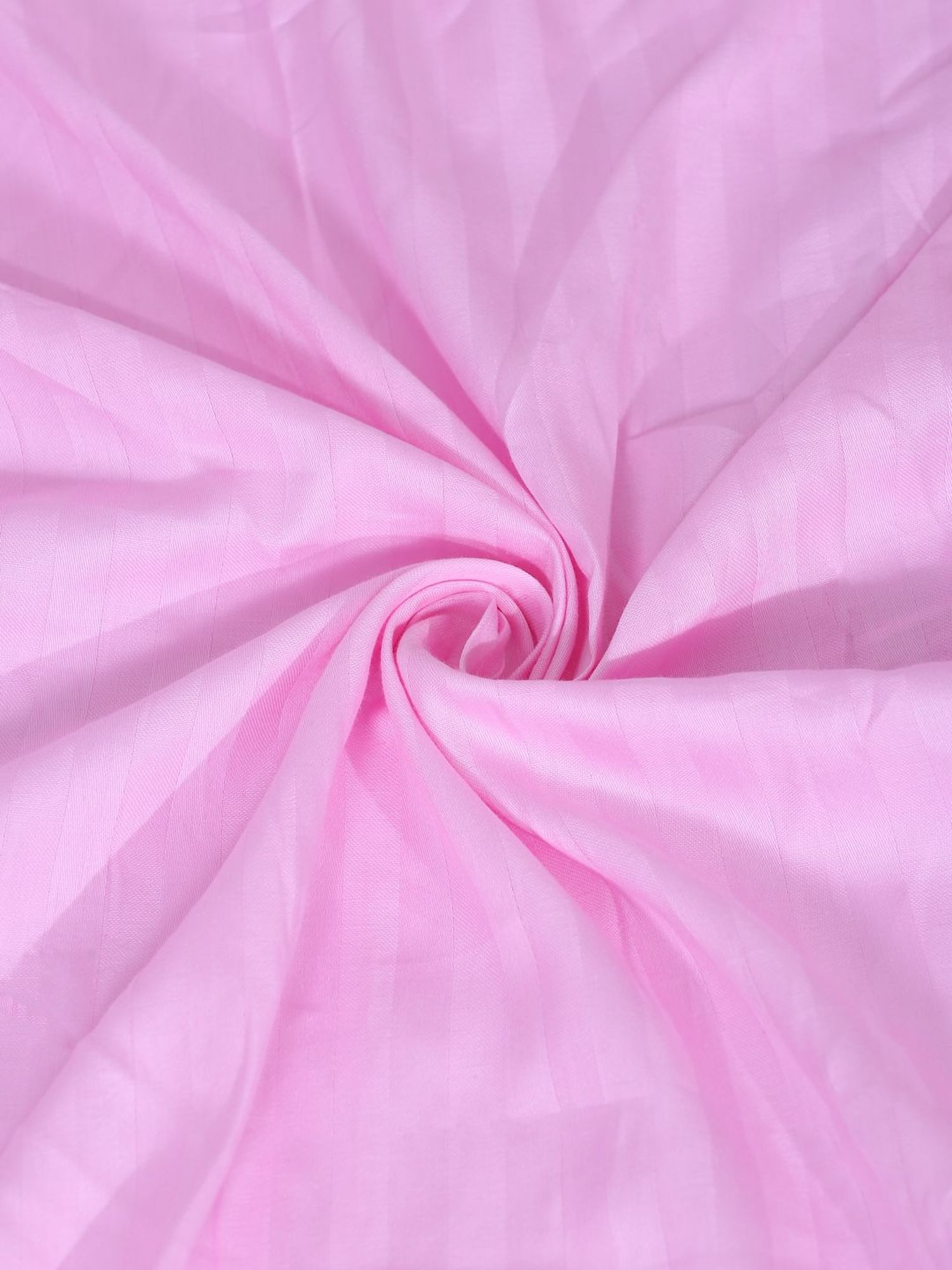 Hosta Homes Stripes Pink 280 TC Poly Satin Fitted King Bed Sheet with 2 Pillow Covers