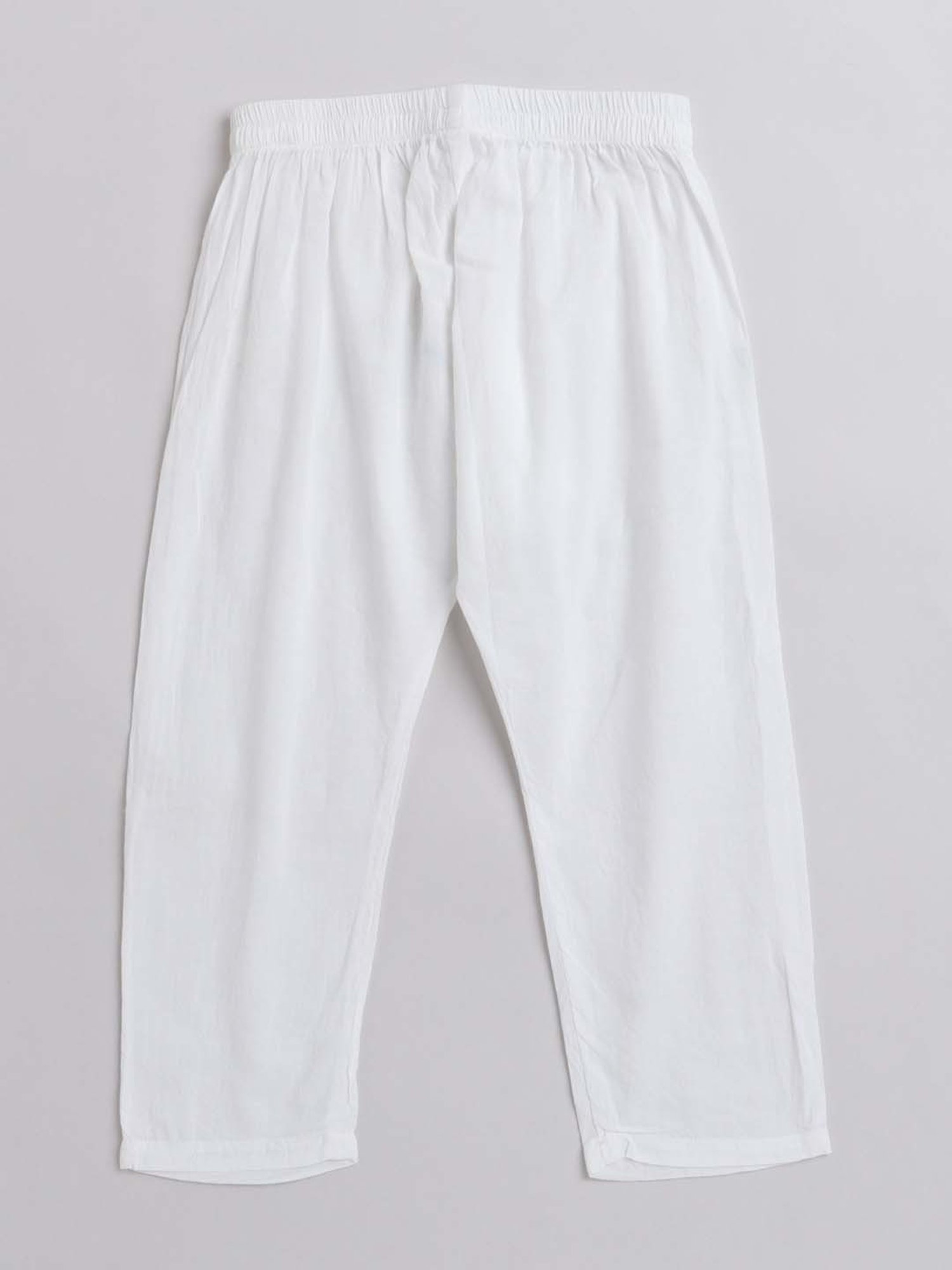 The Magic Wand Kids Pink & White Regular Fit Full Sleeves Kurta Set