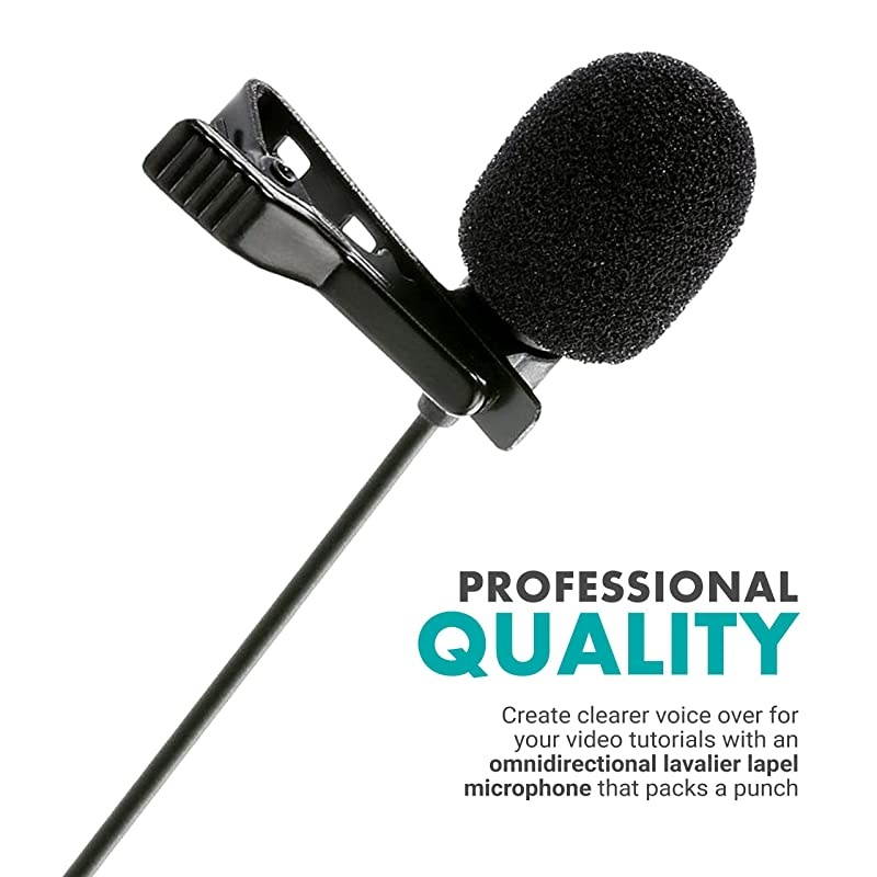 M1 USB Lavalier Lapel Clip-on Omnidirectional Microphone for Laptop, PC and Mac, Perfect Podcasting, Gaming, Streaming and Desktop Mic (20-Foot Cord)