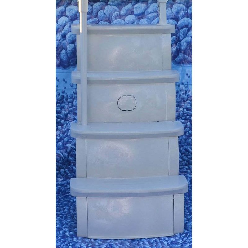 Main Access Smart Step 24 Inch Wide Swimming Pool Entrance w/ Hand Rail Support