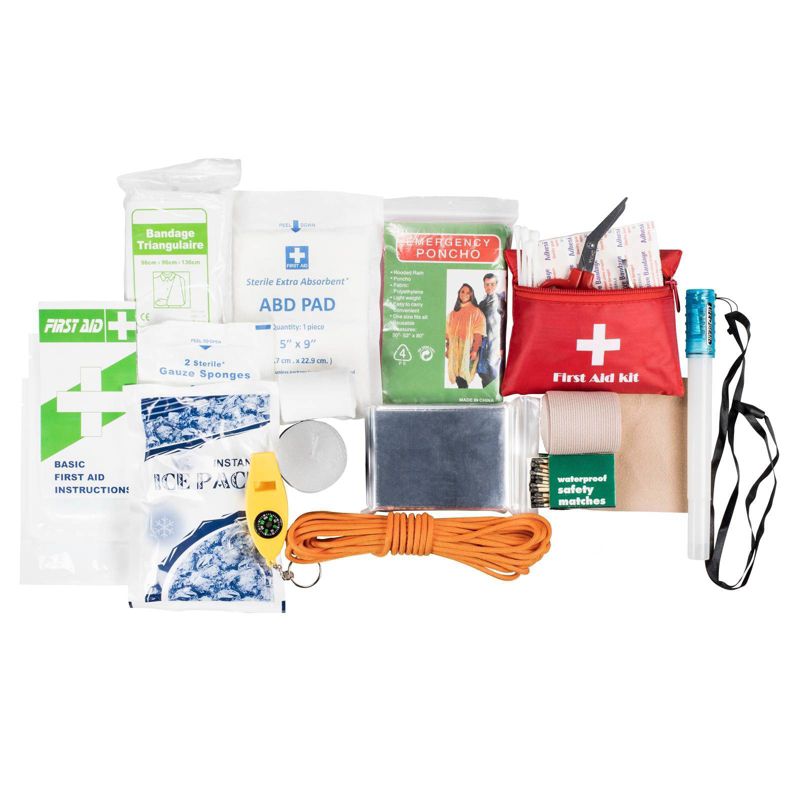 Life+Gear 130pc Waterproof Dry Bag First Aid + Survival Kit