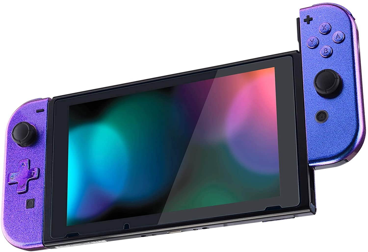 eXtremeRate Chameleon Purple Blue Joycon Handheld Controller Housing (D-Pad Version) with Full Set Buttons, DIY Replacement Shell Case for Nintendo Switch Joy-Con &ndash; Console Shell NOT Included