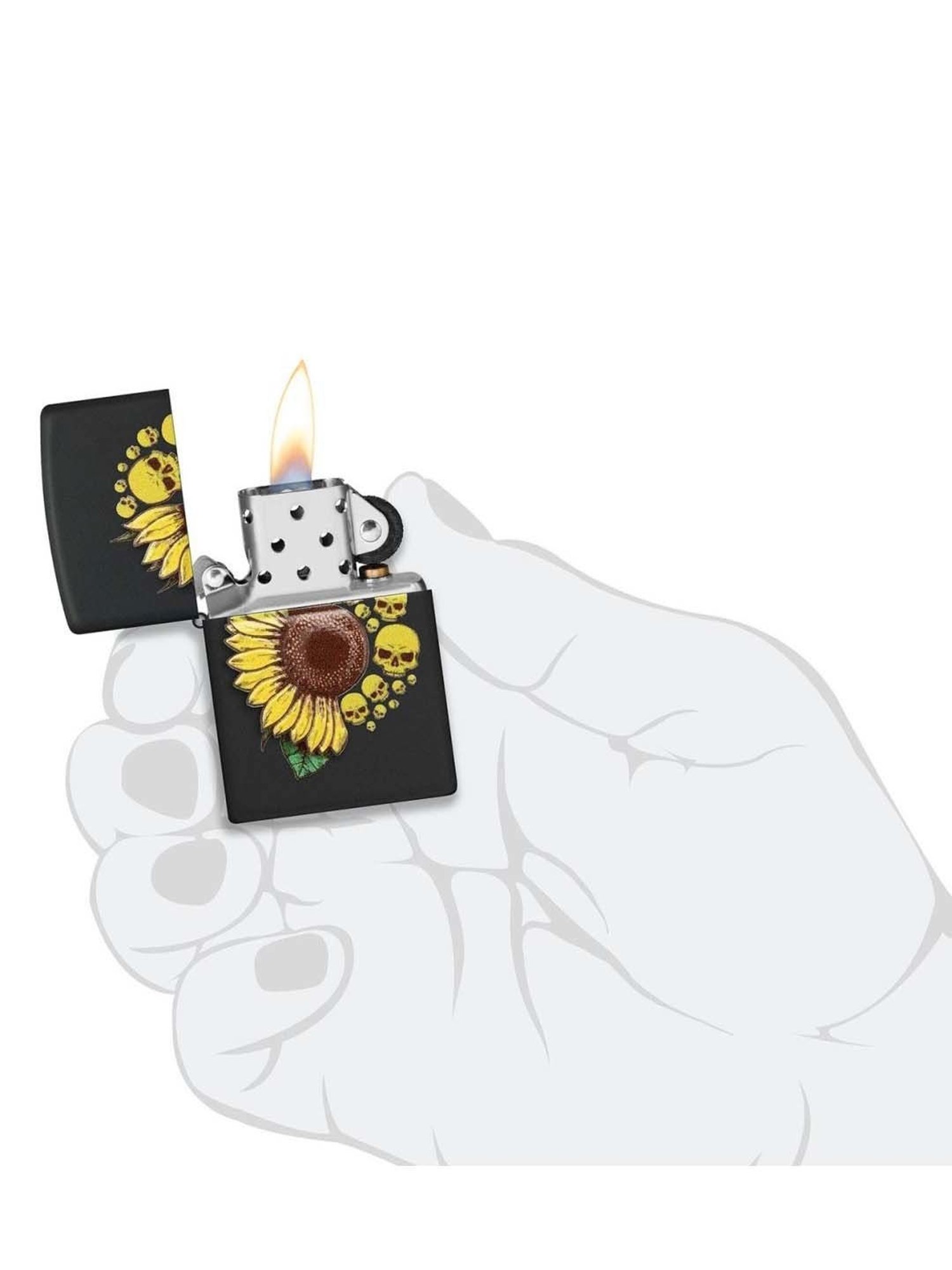 ZIPPO Black & Yellow Brass Windproof Pocket Lighter