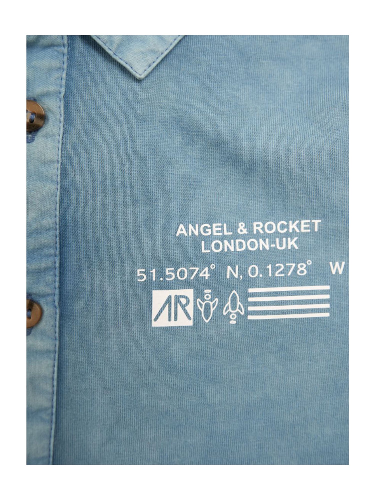 Angel & Rocket Kids Blue Solid Shirt