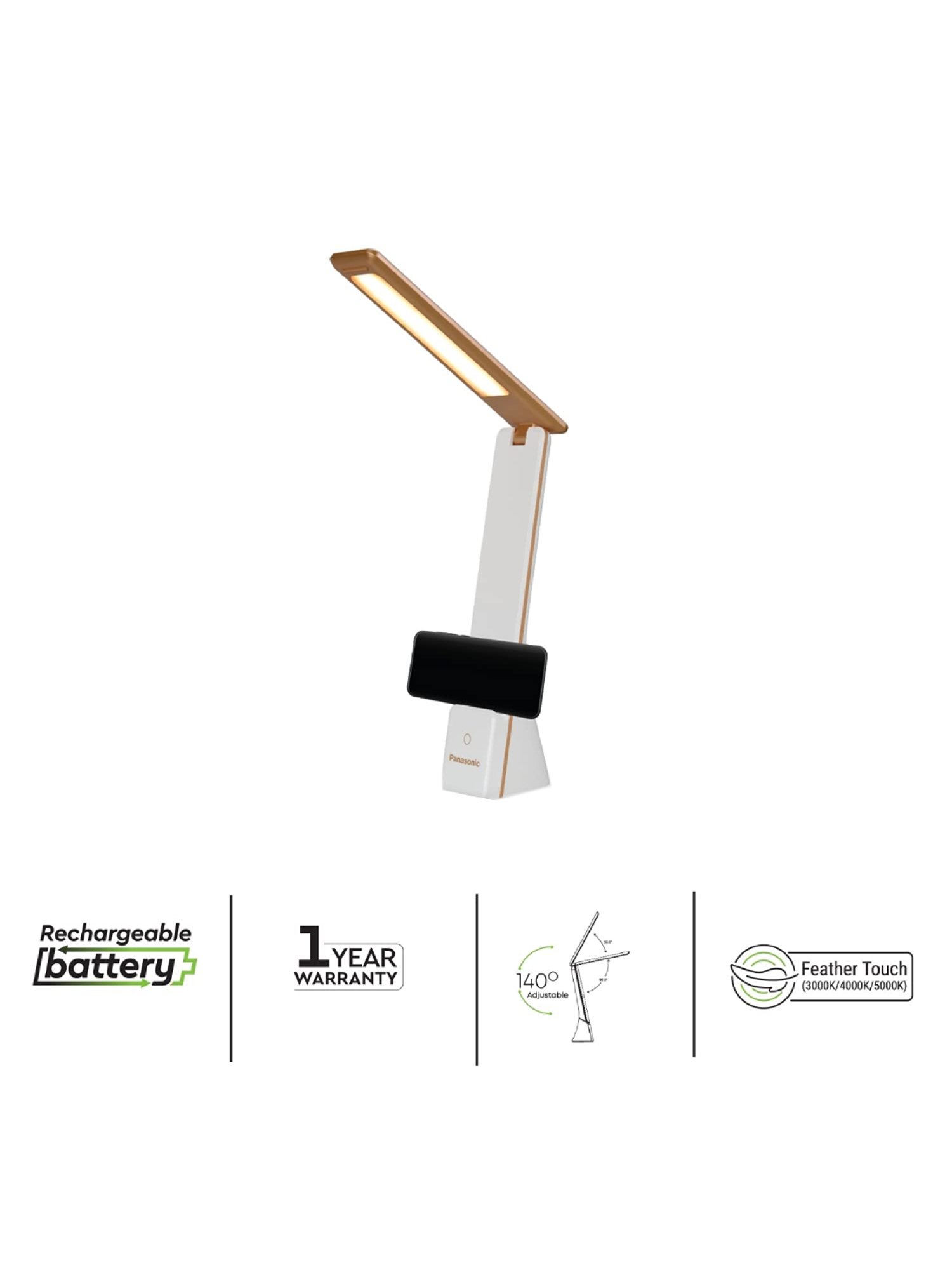 Panasonic PDEM03050WH 5W Desk Lamp with Pen Holder (Blue/White)