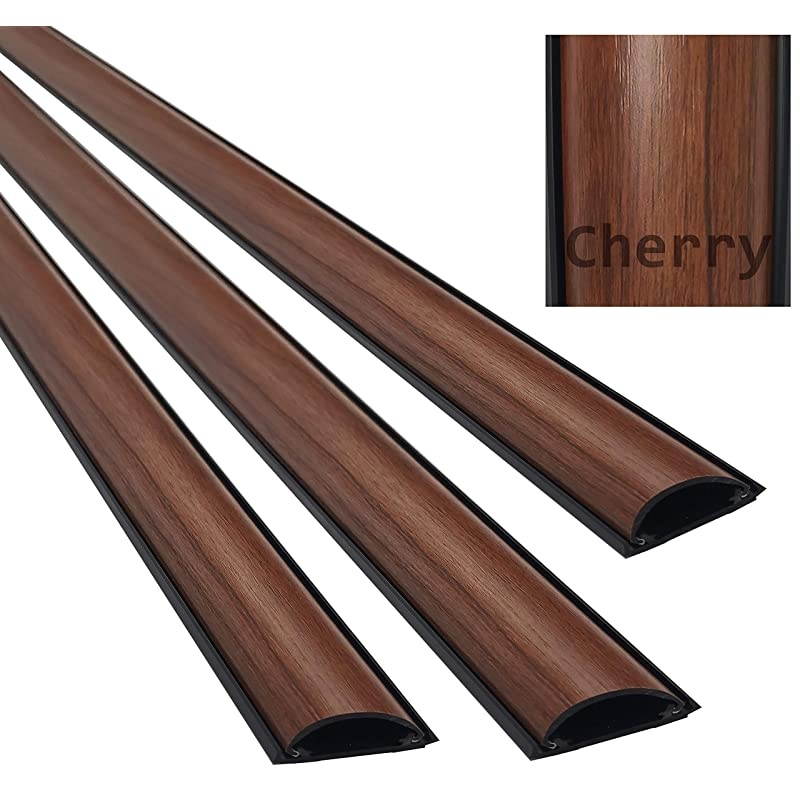 StudioSaver Medium Cord Cover Wooden Finish Wire Cable Protector Wood Grain 536 3 Feet 3 Pack