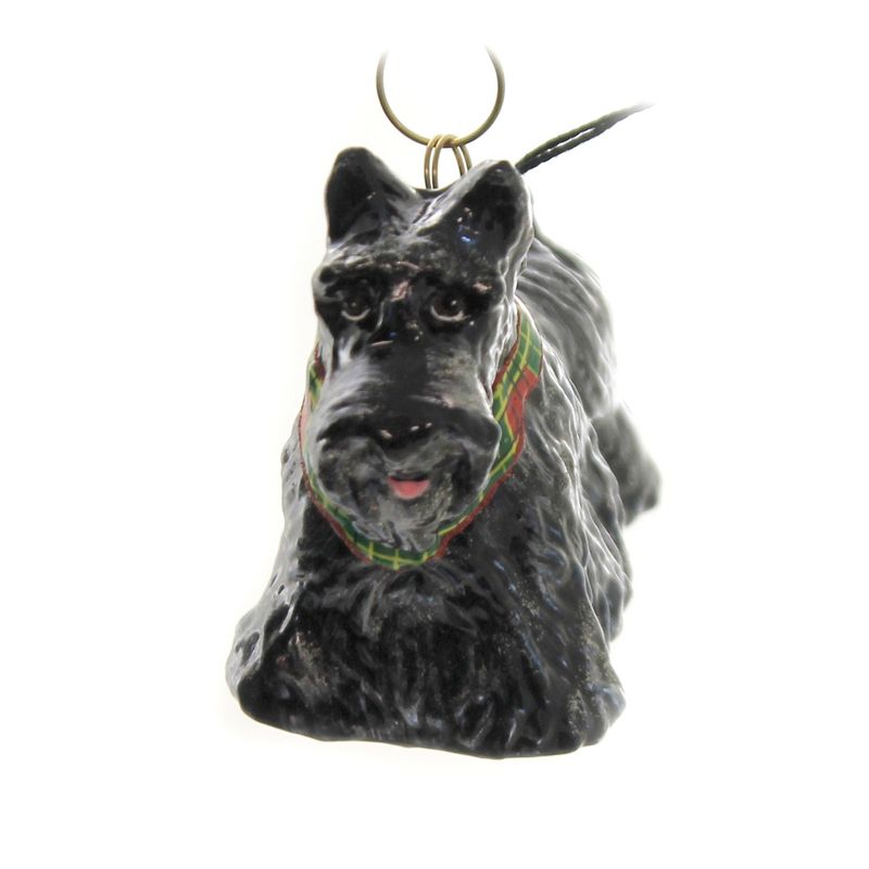 Joy To The World 2.75" Scottish Terrier Tartan Bandana Ornament Plaid Pet Set Dog  -  Tree Ornaments