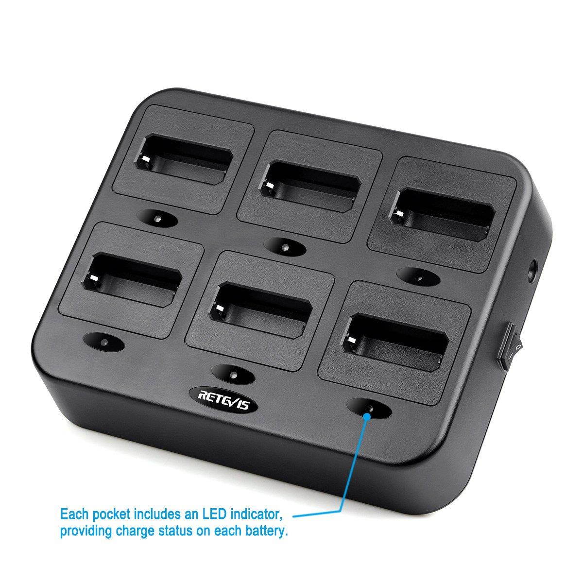 Retevis RT22 Six-Way Charger Multi Unit Charger for Retevis RT22 Walkie Talkie and Battery (1 Pack)