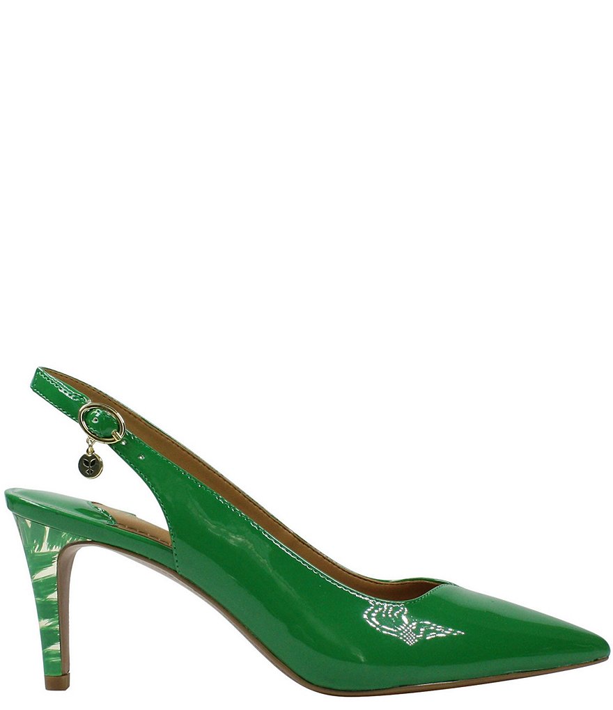 J. Renee Belamie Patent Slingback Pointed Toe Pumps
