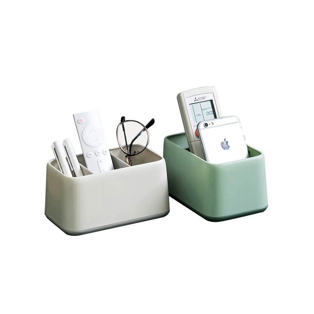 WuMing Two-Color Desktop Storage Box Closing Design Three-Point Grid Optimization ABS Lightweight Compact Storage Box From Youpin Dark Blue