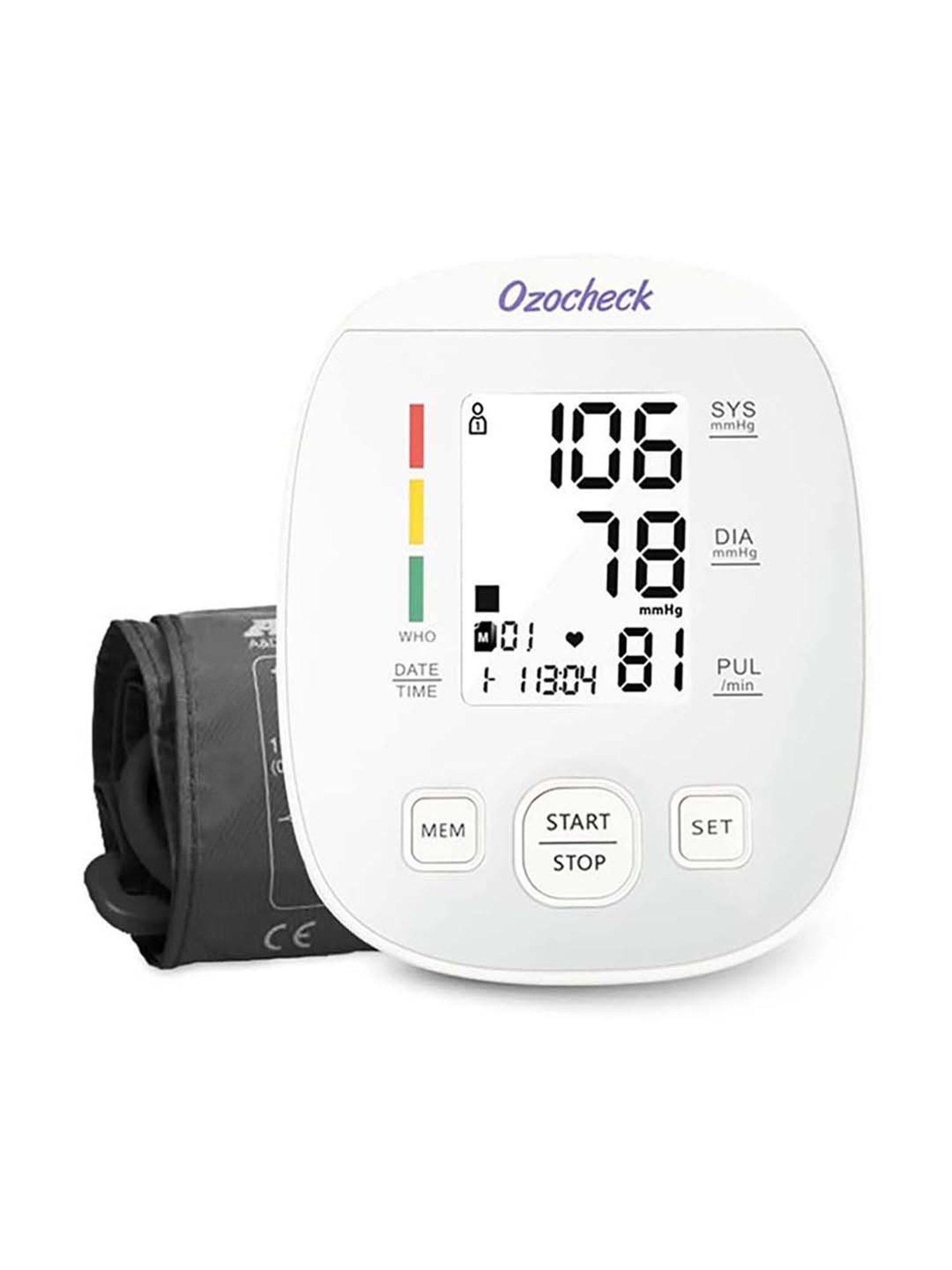 Ozocheck Atom BP Apparatus Digital Automatic Blood Pressure Monitor (White)