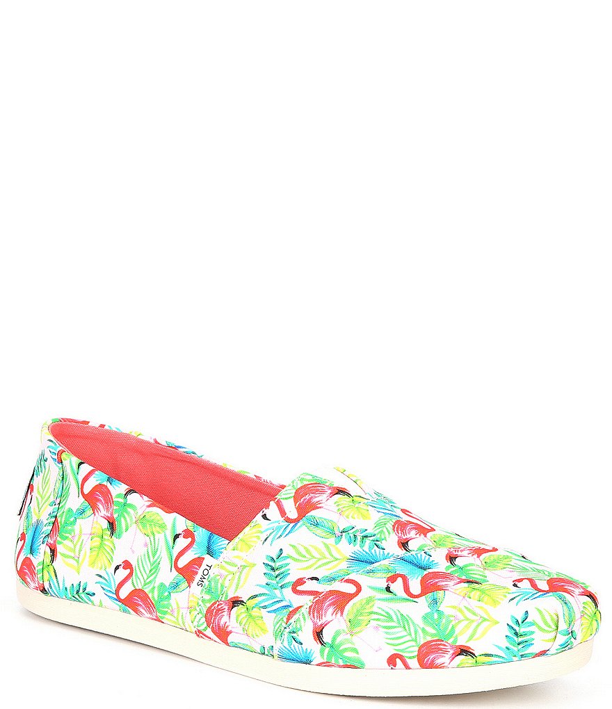TOMS Women's Alpargata CloudBound Flamingo Print Slip-Ons