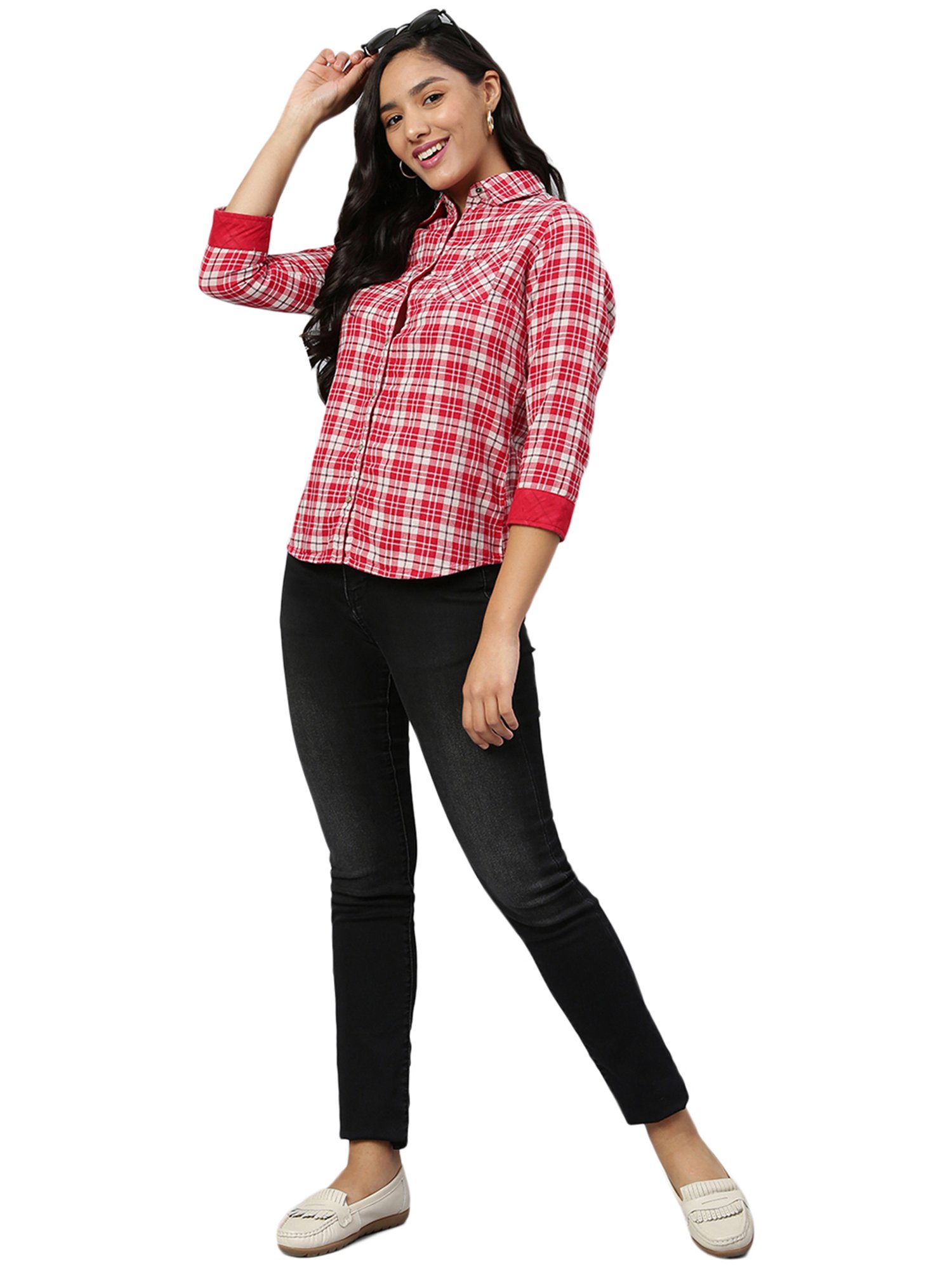 Woodland Red Regular Fit Shirt