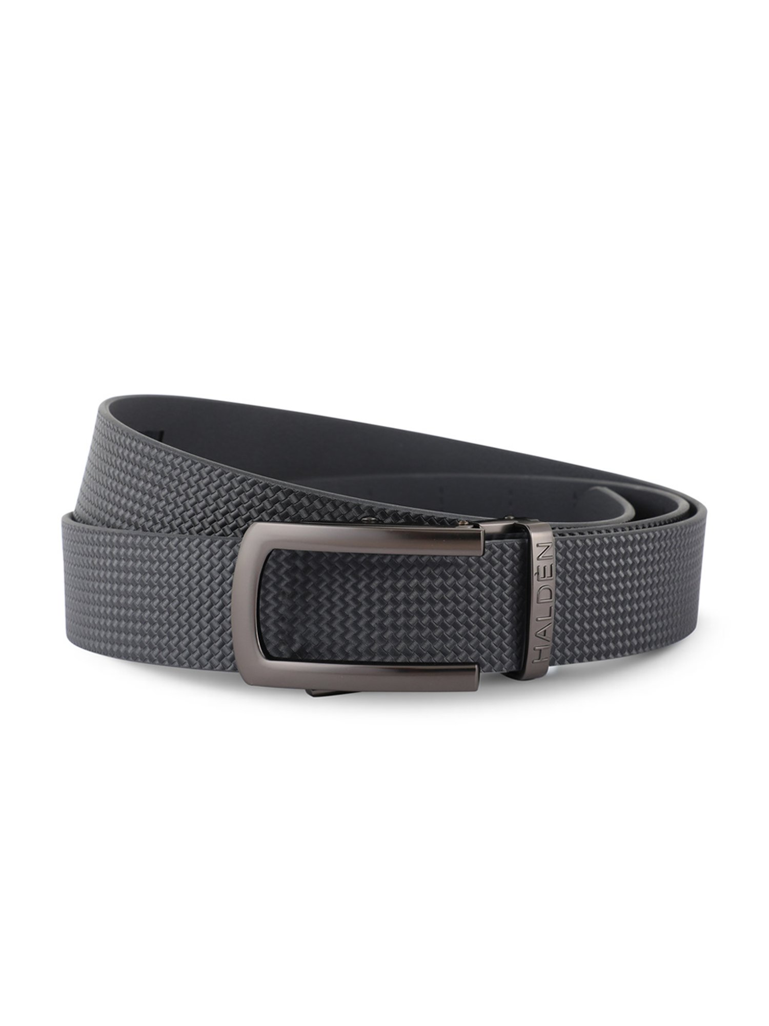 Halden Black Weave Woven Casual Belt With Classic Black Glossy Buckle