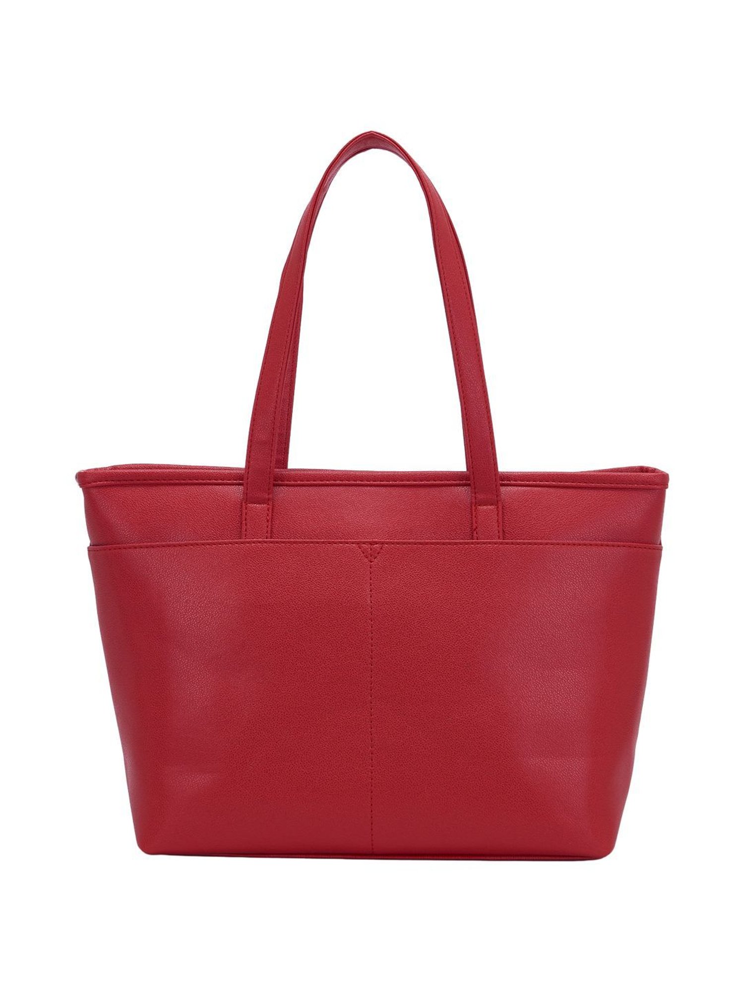 Nautica Red Printed Medium Tote Handbag