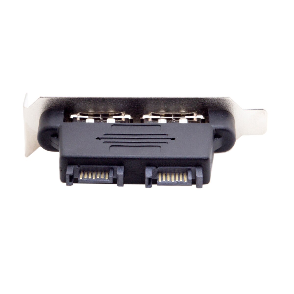 Cablecc Dual Port SATA 7pin to Esata 7Pin Adapter Male to Male with Low Profile PCI-E Bracket 80mm Length for small form factor PCs