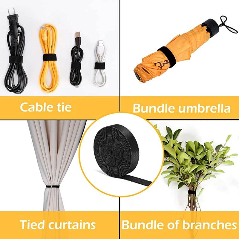 Cable Management Sleeve  2 x 52ft 34 inch Expandable Braided Cable Sleeve + 1 x 10ft Cable Ties for TV PC Home Theater Cord Organizer 3 Pieces