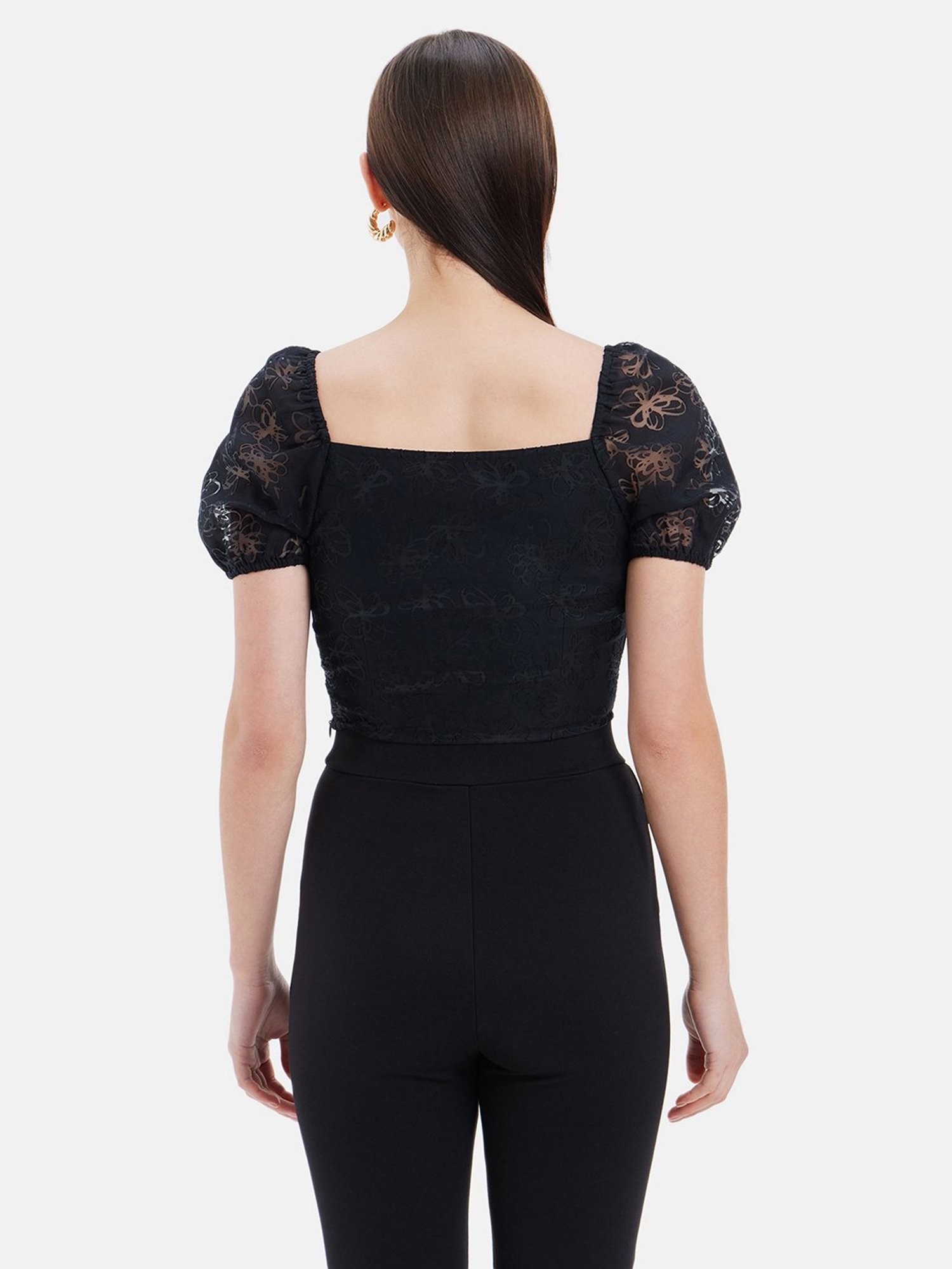 Kazo Black Textured Top