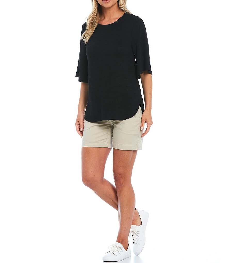 Westbound Petite Size Flounce Short Sleeve Top
