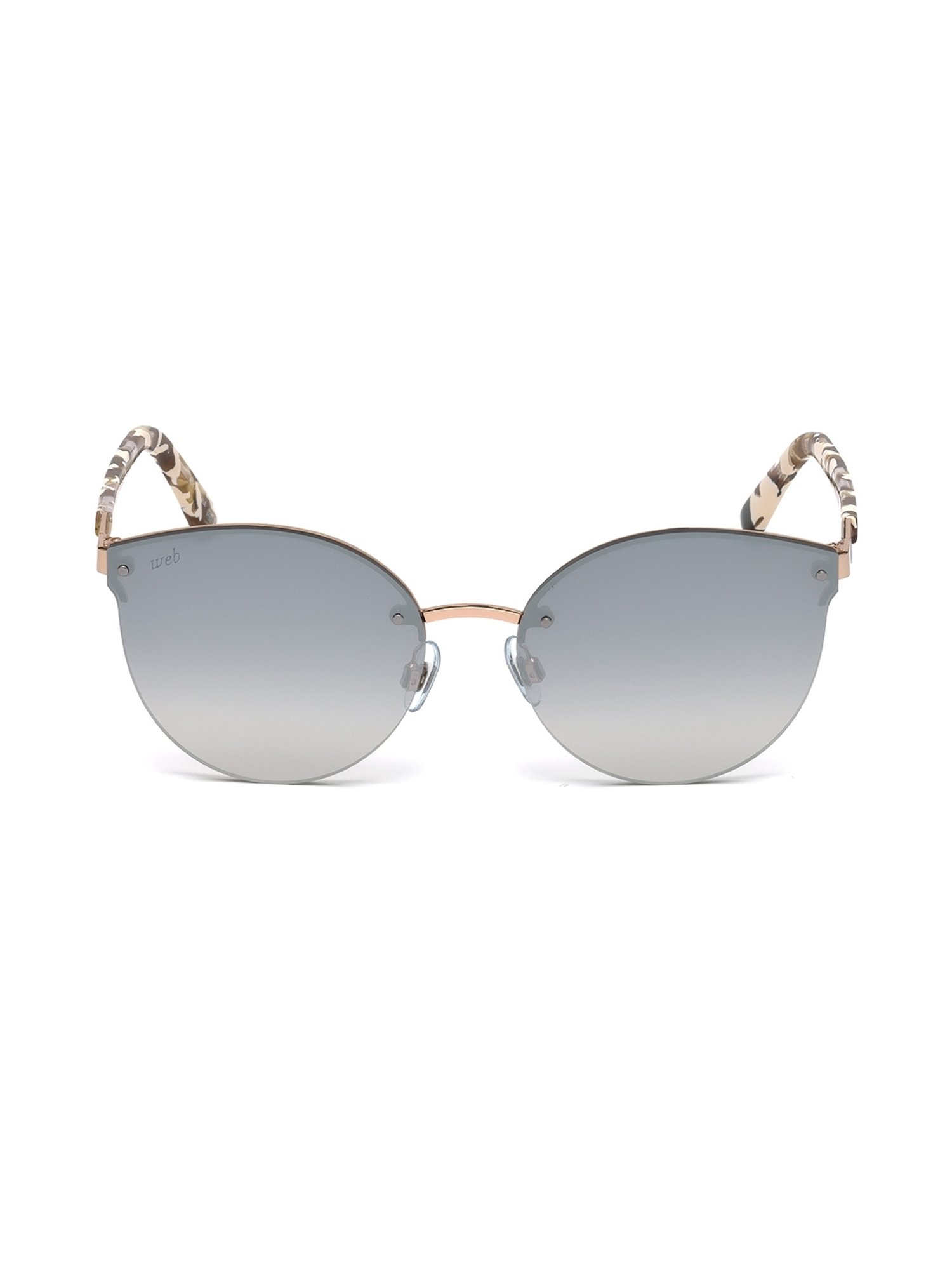 WEB EYEWEAR Grey Oval Sunglasses Designed in Italy