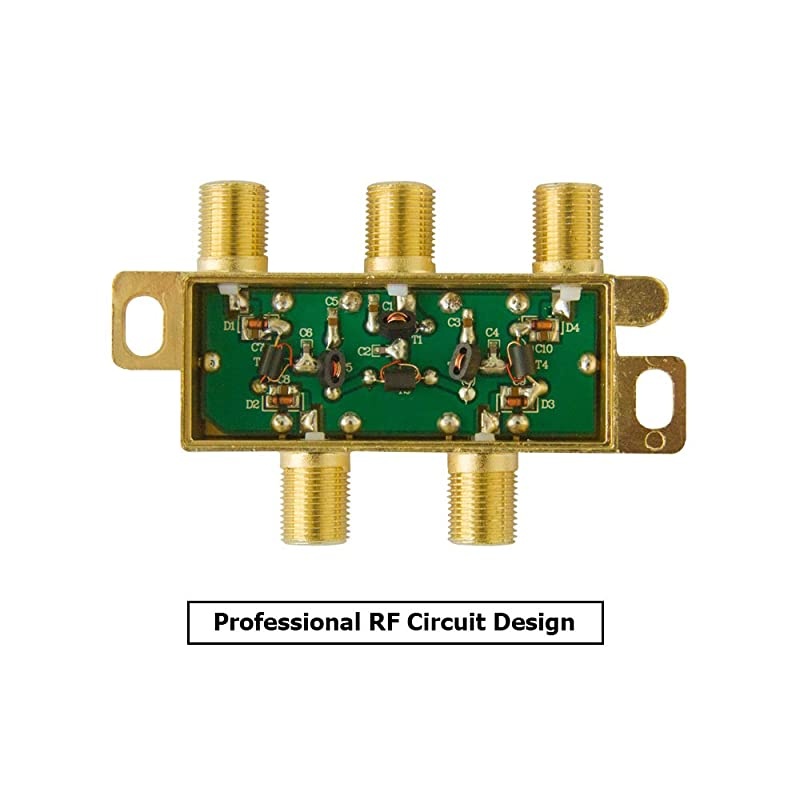 43222-31244 Coaxial Cable Splitter for Satellite TV Antenna Signals 2GHz- 5-2050MHz (4-Way)