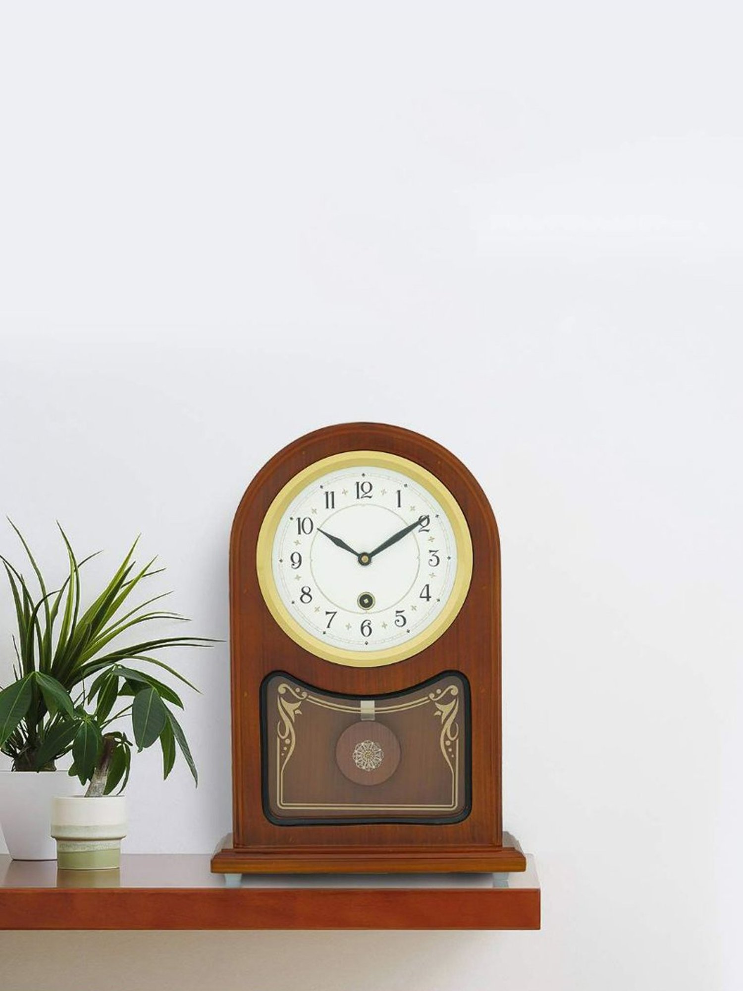 CHRONIKLE Vertical Brown Wood Table or Desk Clock