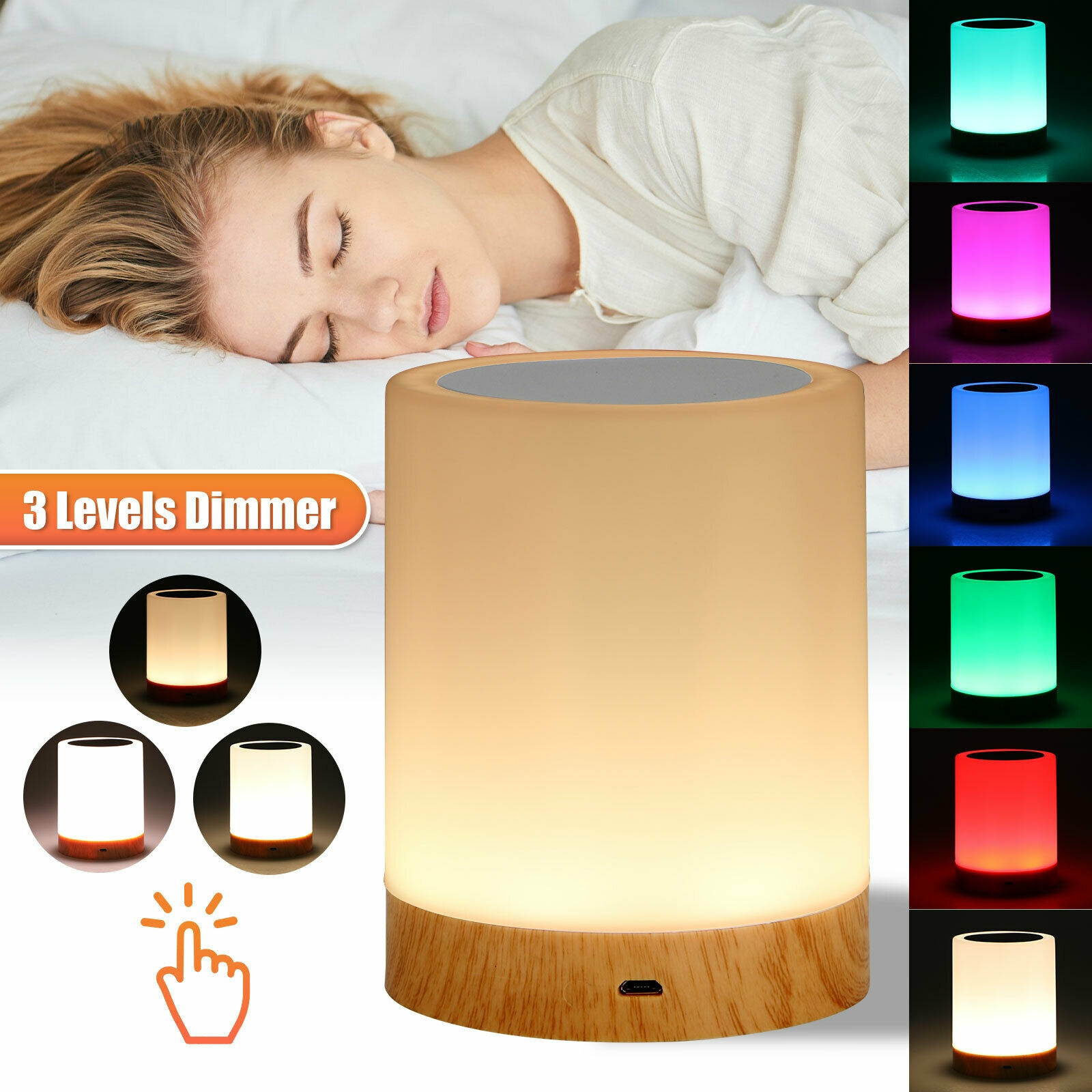 LED Touch Sensor Dimmable Table Lamp Baby Room Sleeping Aid Bedside Night Light