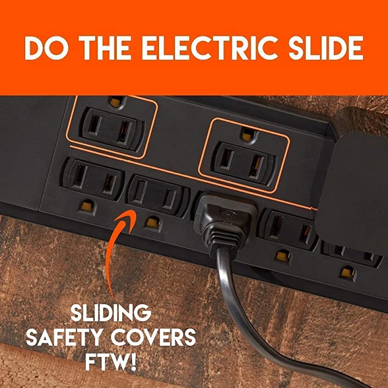 8 Outlet Surge Protector Power Strip - Slim Design Can Power & Protect Your Entire TV, Office, Or Gaming Setup - Advanced Surge Suppressor with 3420 Joules of Protection