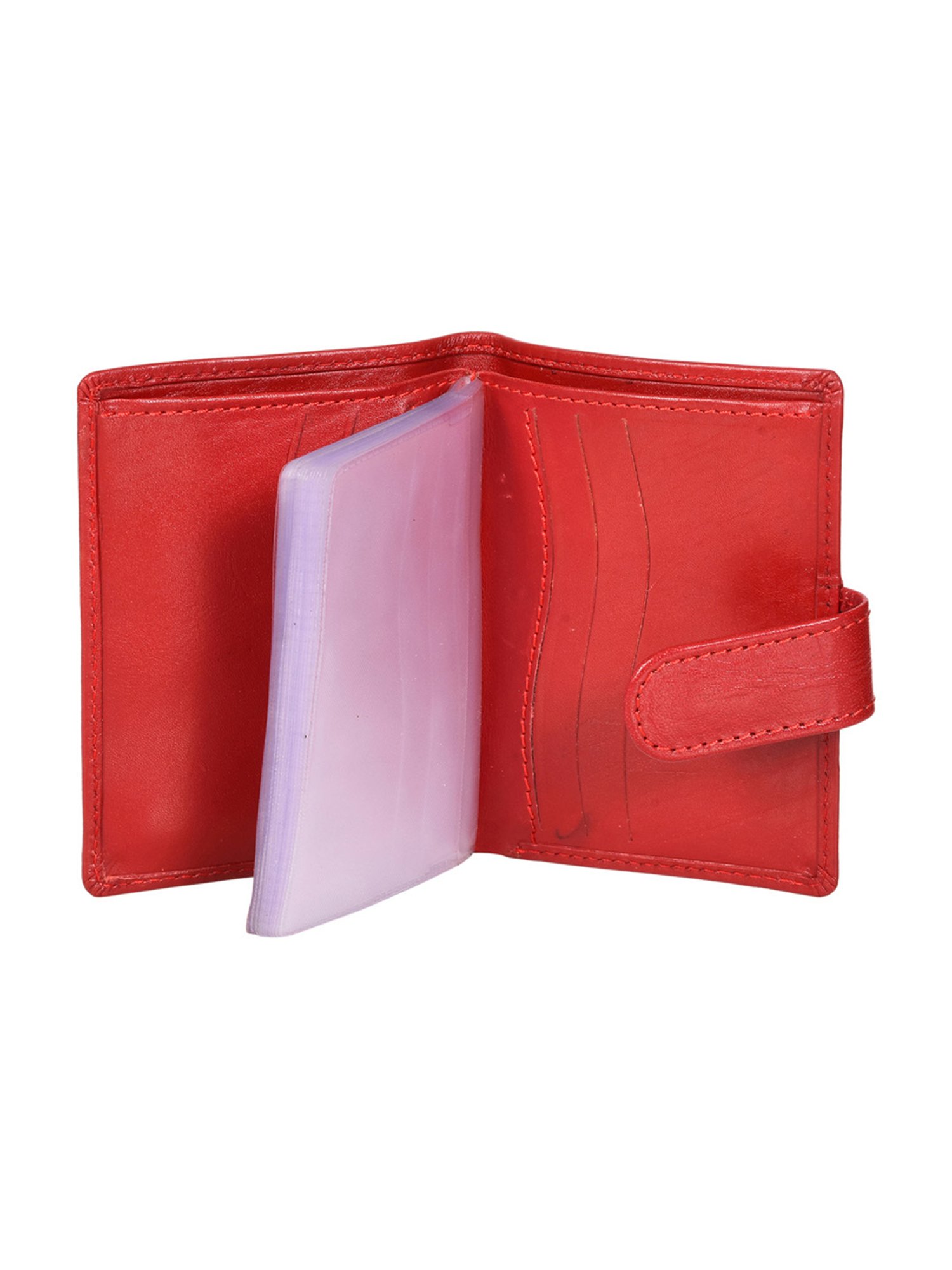 SASSORA Claret Red Leather Small Coin & Card Case for Men & Women