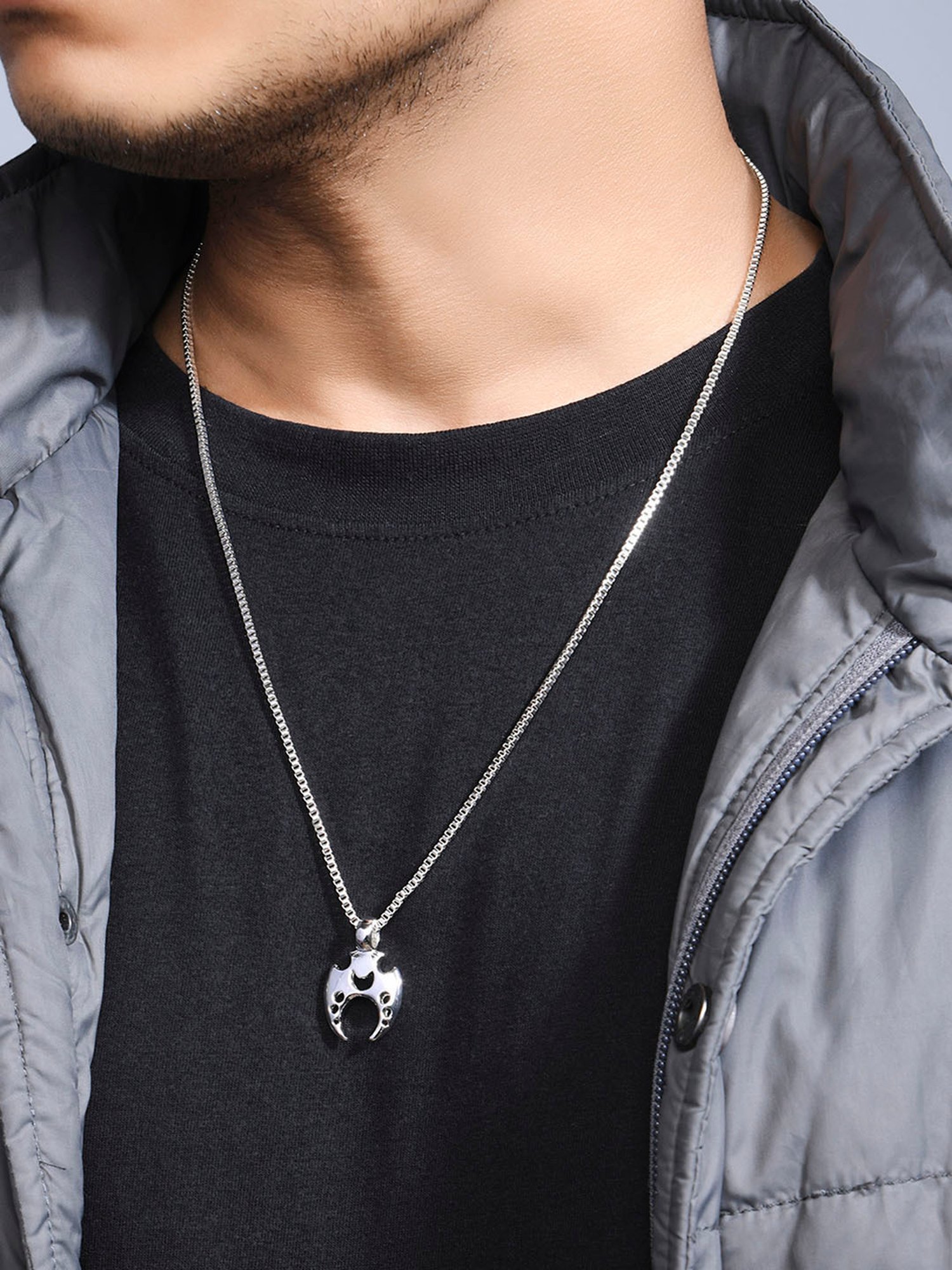 The Bro Code Silver-Plated Quirky Pendant Necklace for Men