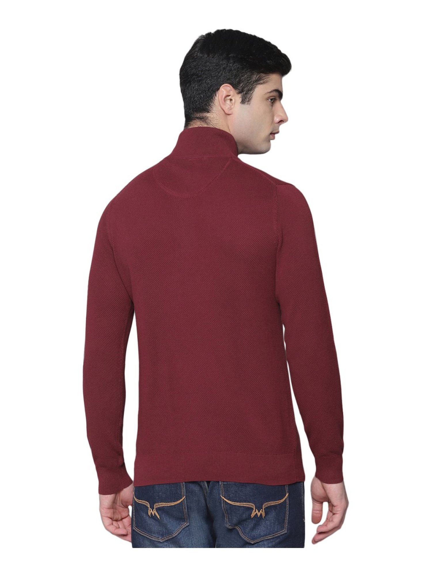 Gant Red Regular Fit Self Pattern Sweater