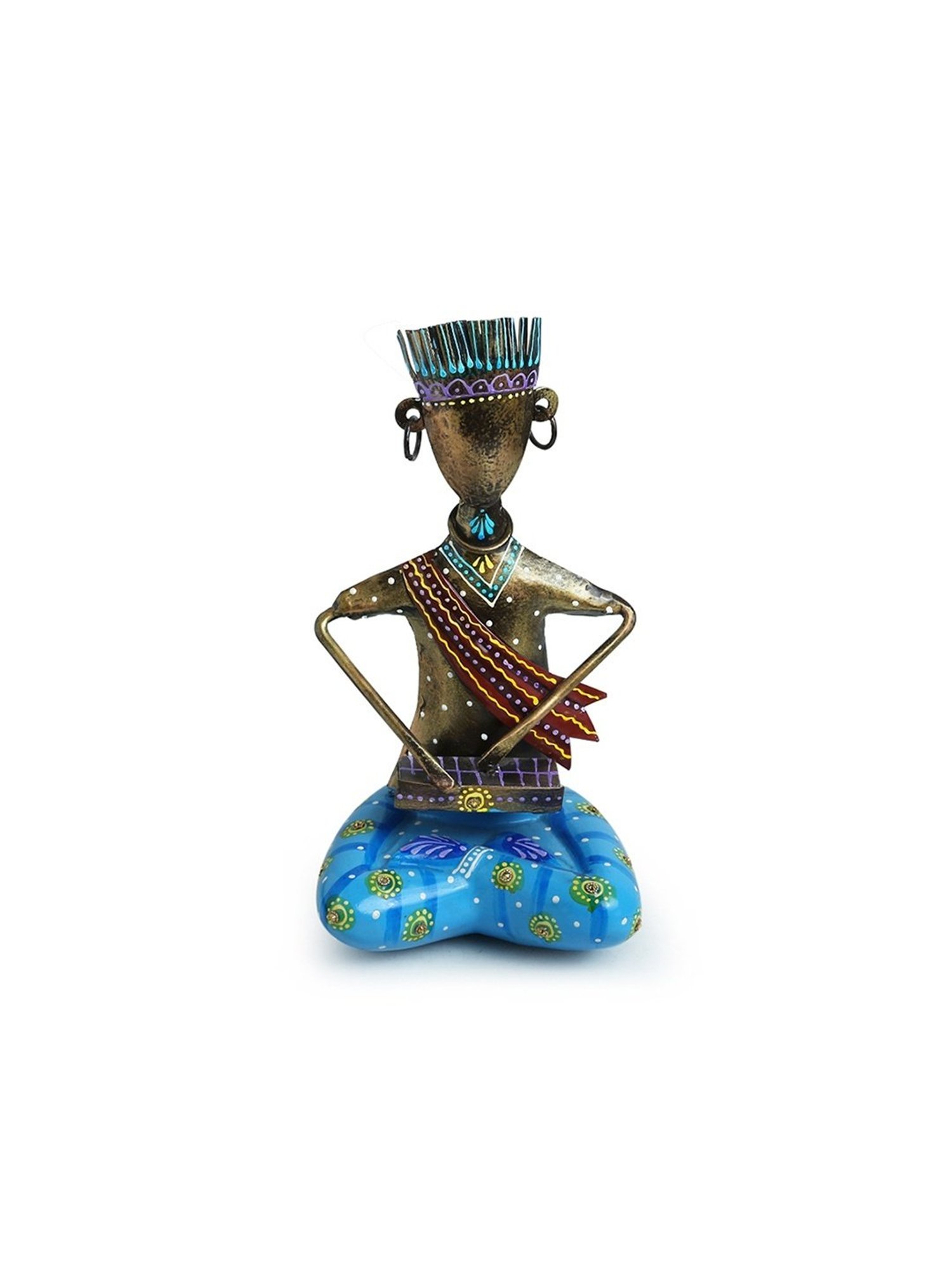 ExclusiveLane 'Gayak Folk Artist' Multicolor Iron Decorative Piece - Set of 1