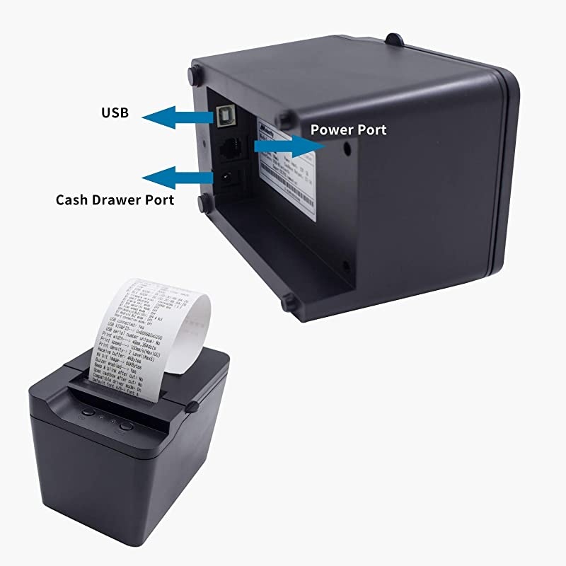 Thermal Receipt Printer 58mm Mini Portable High Speed Direct Thermal Printer Printing Compatible with ESCPOS Print Commands Set