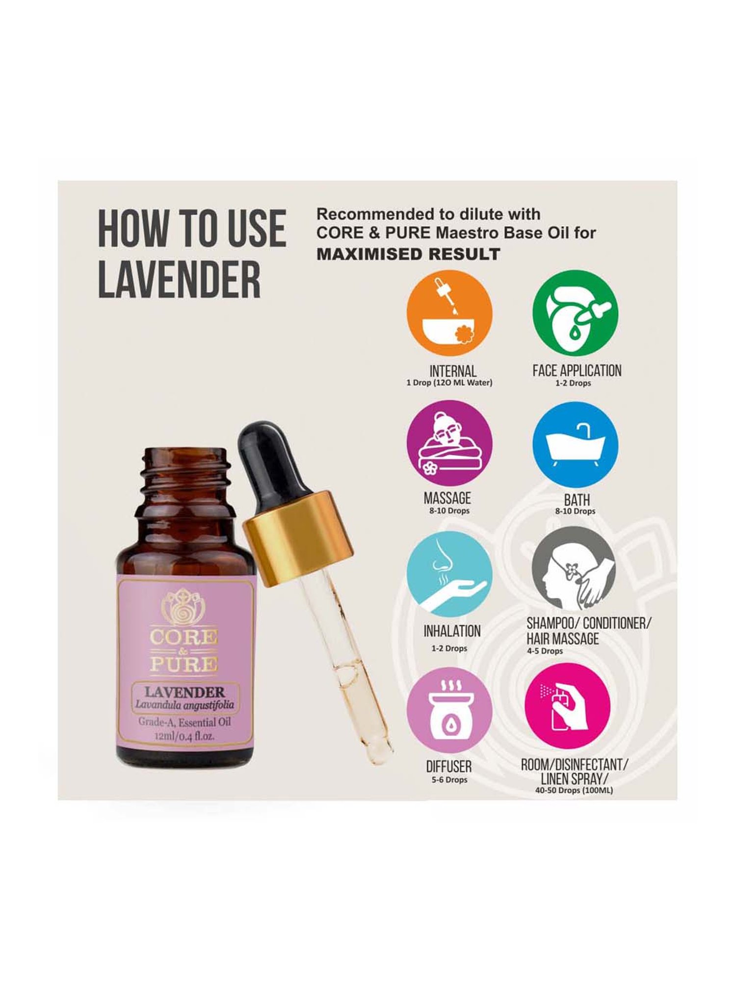 CORE & PURE Lavender Essential Oil - 12 ml