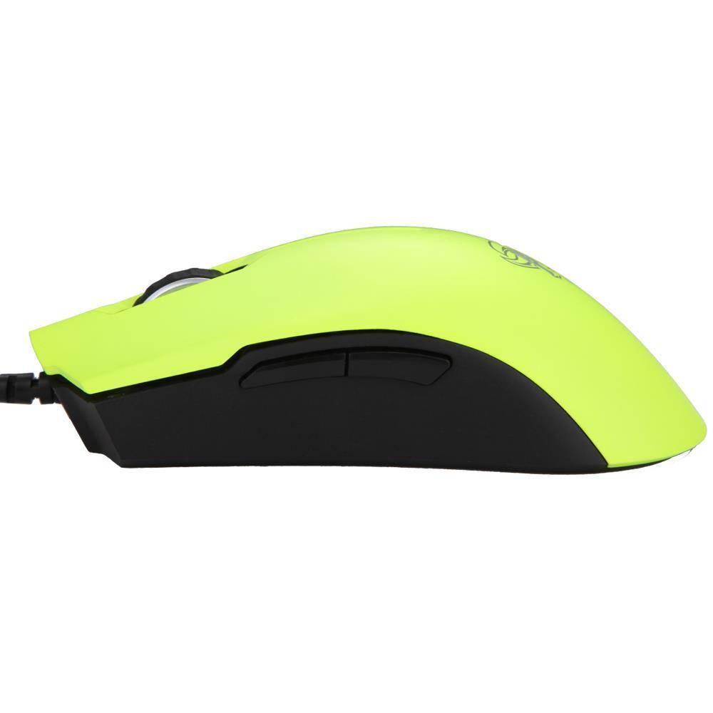 Rantopad FF Gaming Mouse with 5 Buttons, 800/1600/3500DPI, 1000MHz, Breathing Ambient LED Backlit, 2m Wired Gold-plated USB, Plug-and-play, Ergonomic, Fluorescent Green