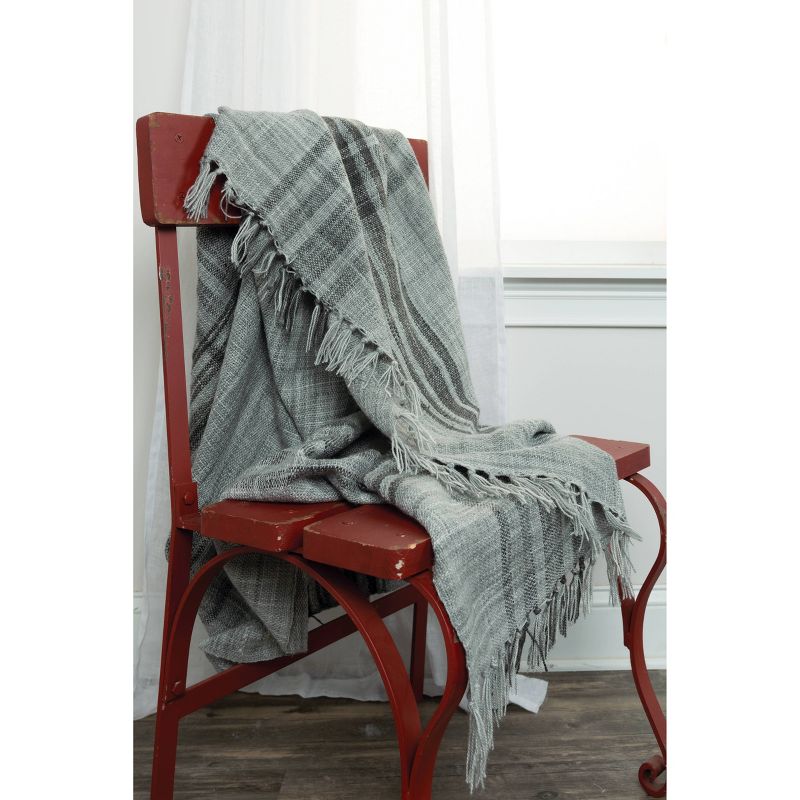 50"x60" Plaid Throw Blanket Gray - Rizzy Home