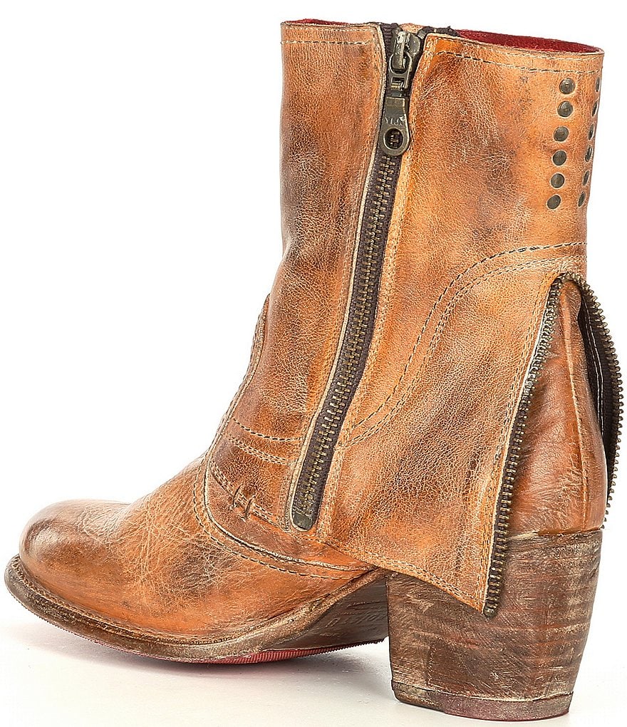 Bed Stu Iris Leather Block Heel Booties