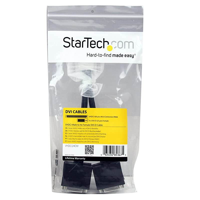 com VHDCI to Quad DVID Splitter Breakout Cable VHDCI M to 4 port DVID F Cable for NVIDIA VisionTek Graphics Cards VHDCI24DVI