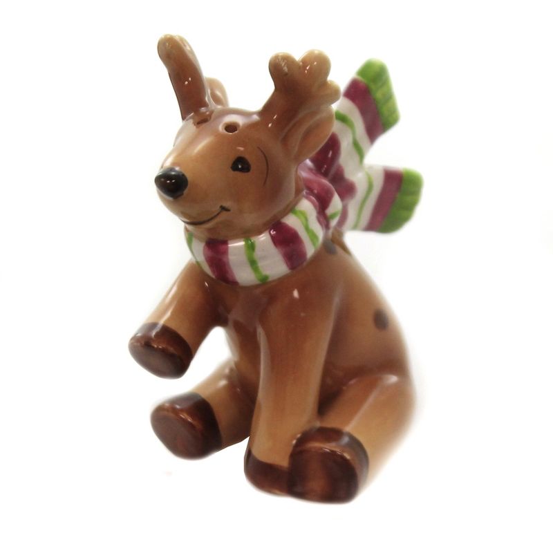 Tabletop 3.5" Reindeer Salt/Pepper Christmas Scarf Cosmos Gifts Corp.  -  Salt And Pepper Shaker Sets