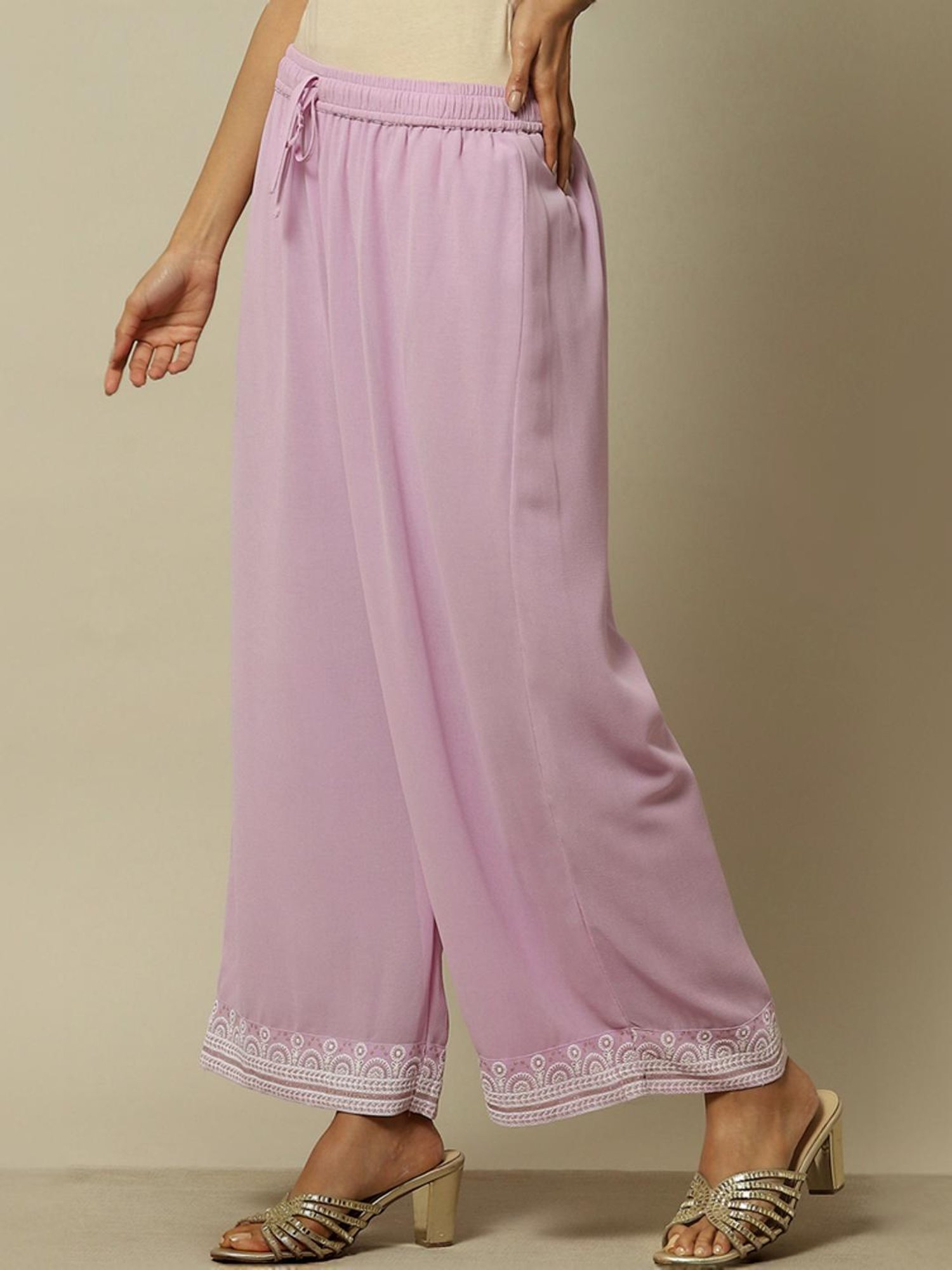 Rangriti Purple Printed Palazzo