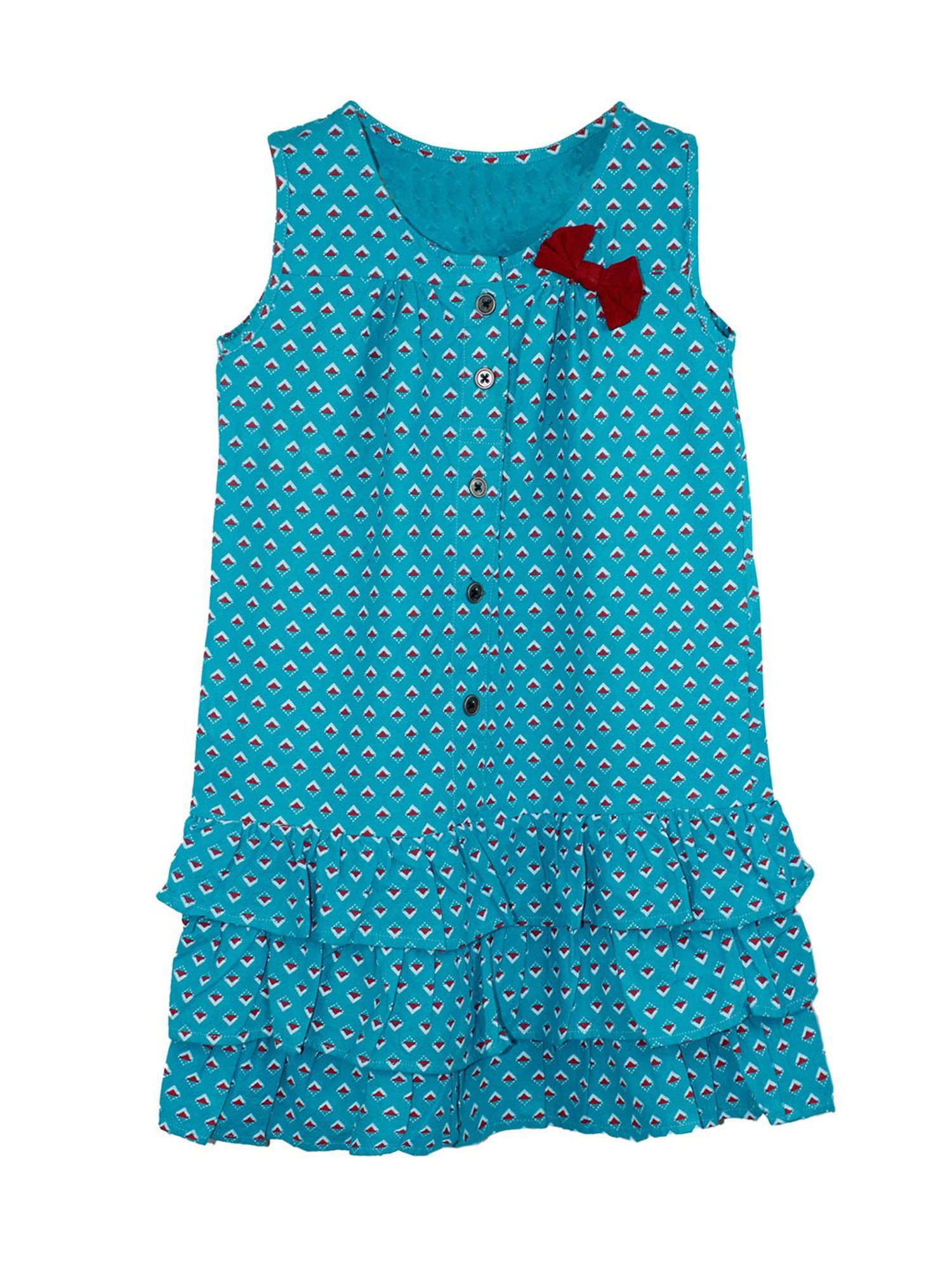 Kiddopanti Kids Blue Printed Dress