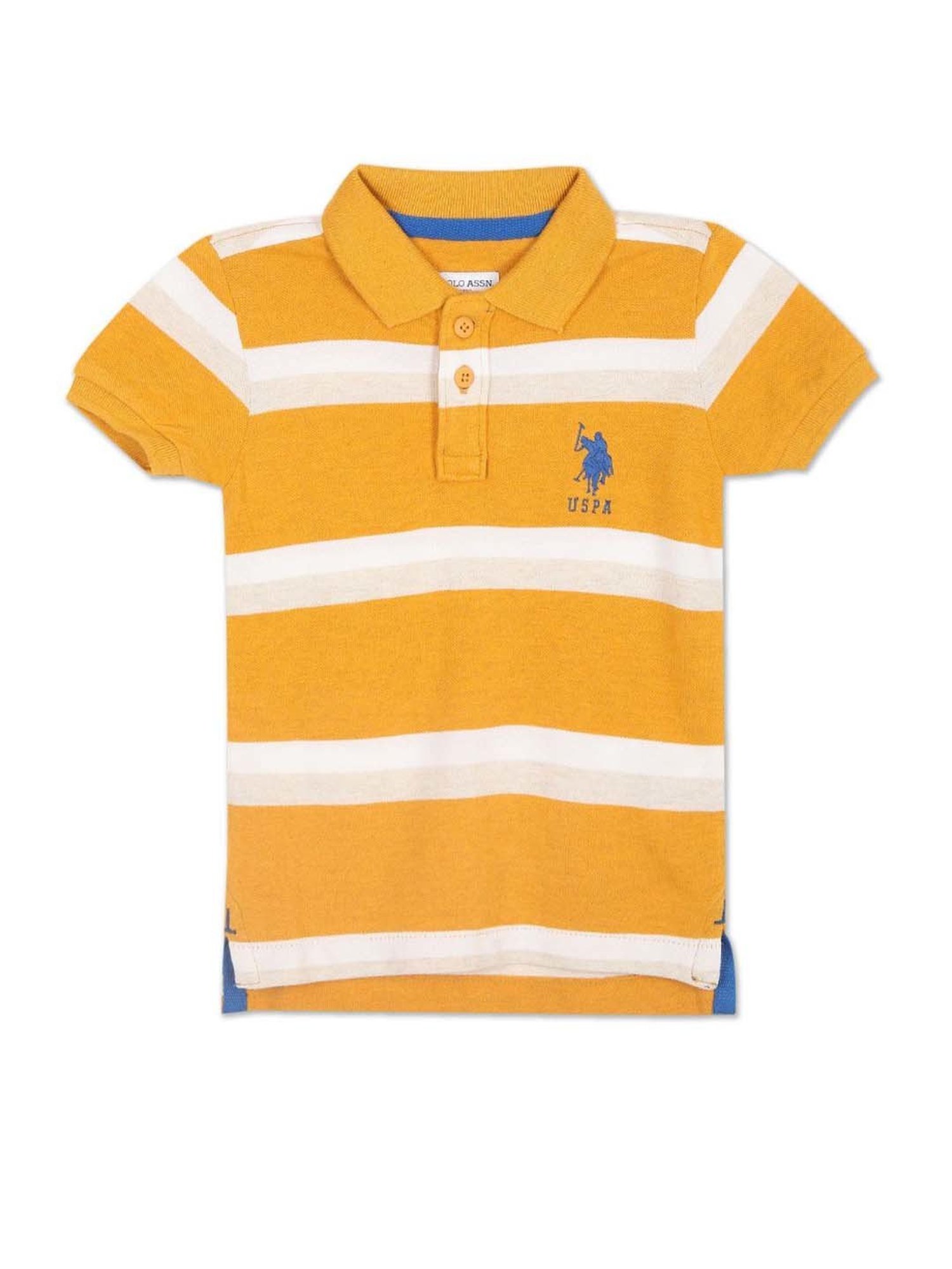U.S. Polo Assn. Kids Yellow & White Striped Polo T-Shirt