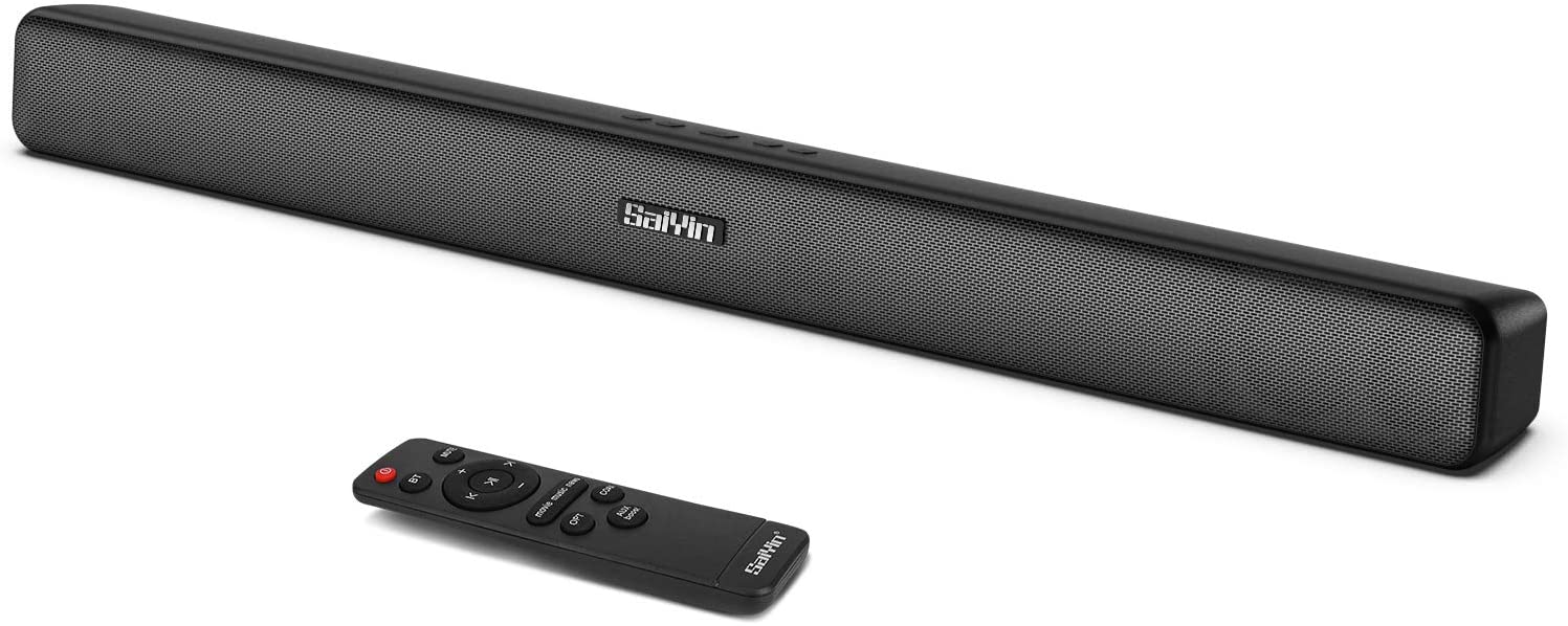 Sound Bar for TV, Sound Bar Surround Sound Home Theater System for TV Computer Speaker with 3 EQs Wireless Bluetooth 5.0 Soundbar, AUX/OPT/COAX Connection, Remote Control 29 Inch Wall Mountable