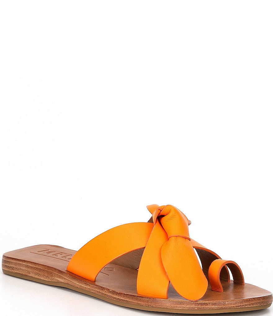 Antonio Melani Loyren Knotted Leather Thong Flat Sandals
