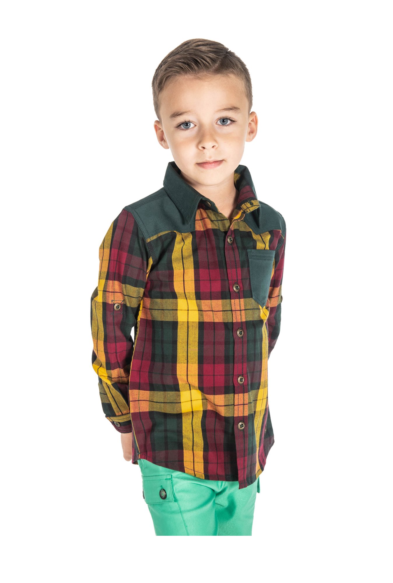 Cherry Crumble By Nitt Hyman Boys Multicolor Checks Shirt