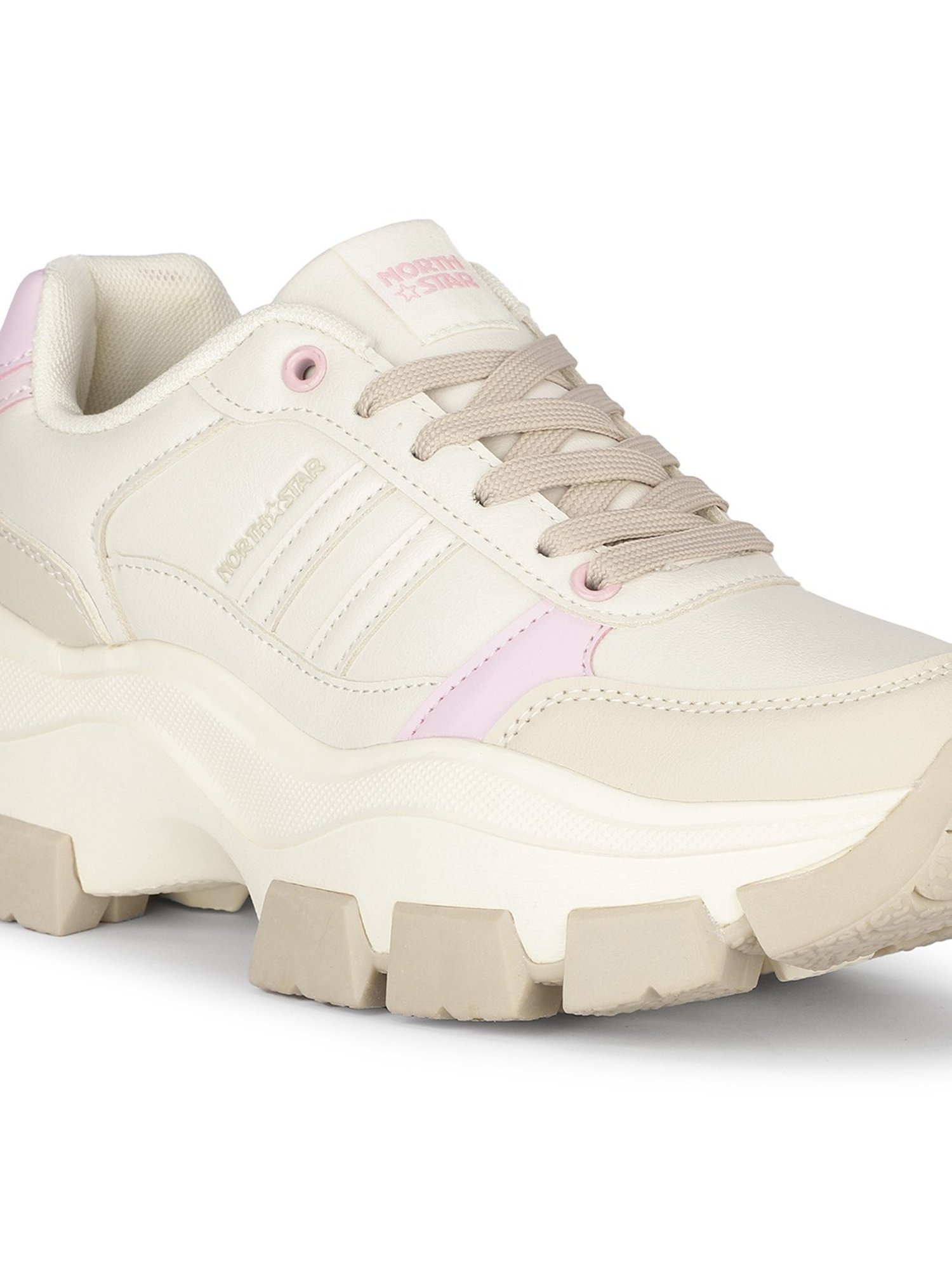 North Star by Bata Women's BOOR Beige Running Shoes