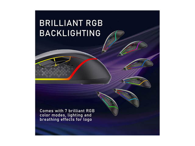 AULA H510 RGB Gaming Mouse with 9 Side Buttons High Precision 10000 DPI Optical Sensor, Fire Button Computer Mice 14-Programmable-Buttons for PC/Gamer